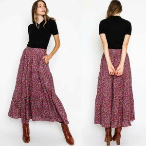 NWT Banjanan Patience Maxi Skirt in Hedgehog Boysenberry